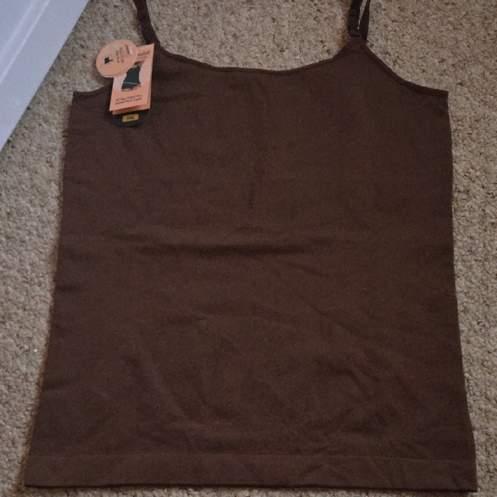 Shapermint Brown Fitted Sleeveless Camisole